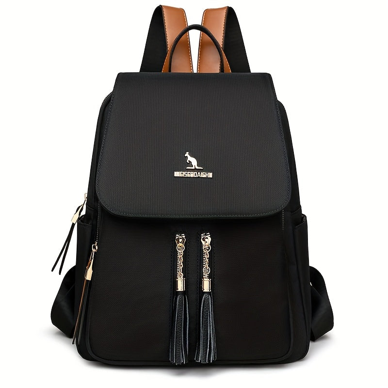 Backpack Lightweight Nylon Daypack with Polyester Lining, Zippered Interior & 2 Black Sizes