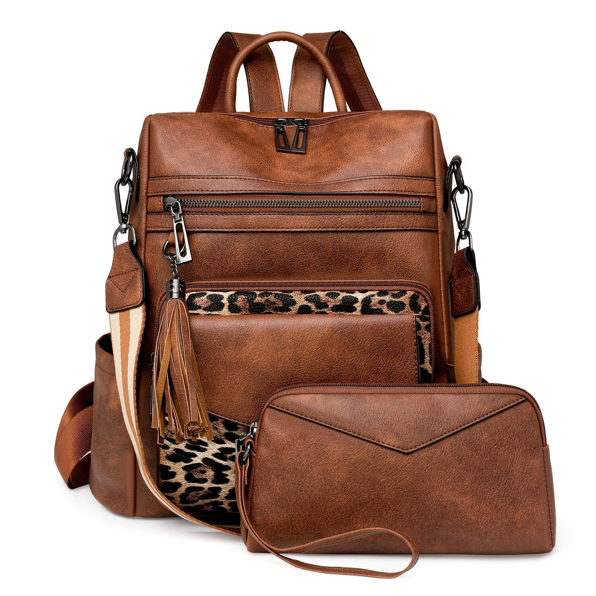 Backpack Tassel 2-in-1 Shoulder Purse with Large Polyester-Lined Storage & 9 Styles for Daily Carry