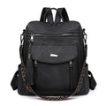 Backpack Purse in Multi-Pocket PU Leather with Top Handle, Front Zippers and 5 Fashion Colors
