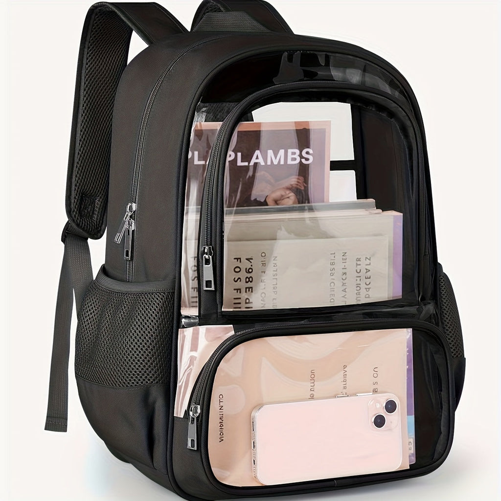 Clear Pet Carrier Backpack with Reinforced Straps, Ventilated Viewing Pack for Cats and Small Pets