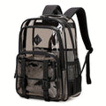 Backpack Transparent PVC Fashion Daypack with Large Zippered Interior, Straps & 2 Black Styles