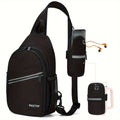 Sling Backpack with Detachable Phone Pouch, Lightweight Crossbody Daypack in Ten Colorways