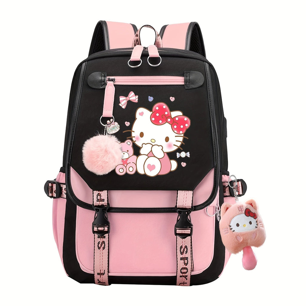 Backpack for Women – for Travel & School, Kawaii Plush Cute Y2k Grunge – front view - product view 7