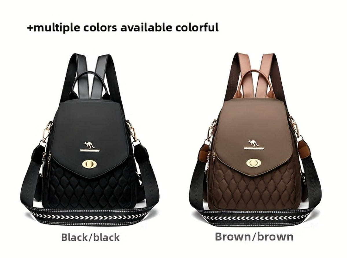 Backpack for Women – for Travel & Work, Fashion Stripe Texture Pattern Golden – detail view 23