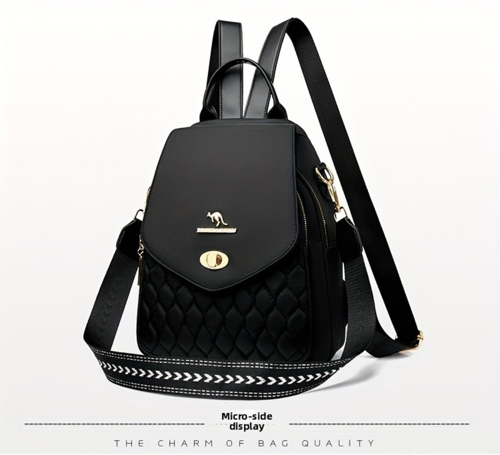 Backpack for Women – for Travel & Work, Fashion Stripe Texture Pattern Golden – detail view 38