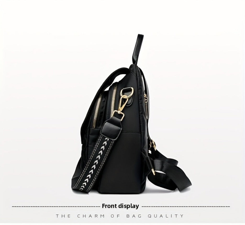 Backpack for Women – for Travel & Work, Fashion Stripe Texture Pattern Golden – detail view 39