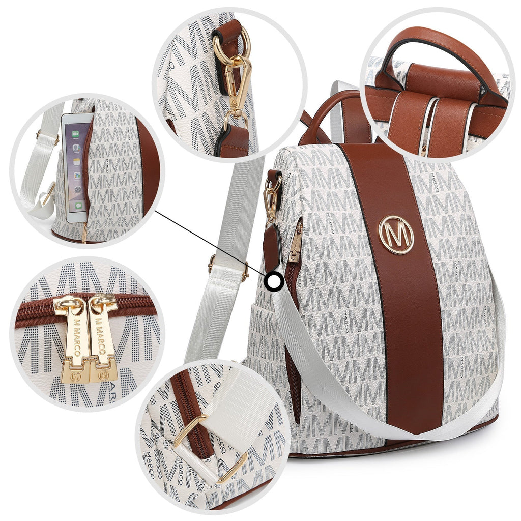 Backpack for Women – Vegan Leather, Anti-Theft, Convertible, Multi-Pocket – detail view 9