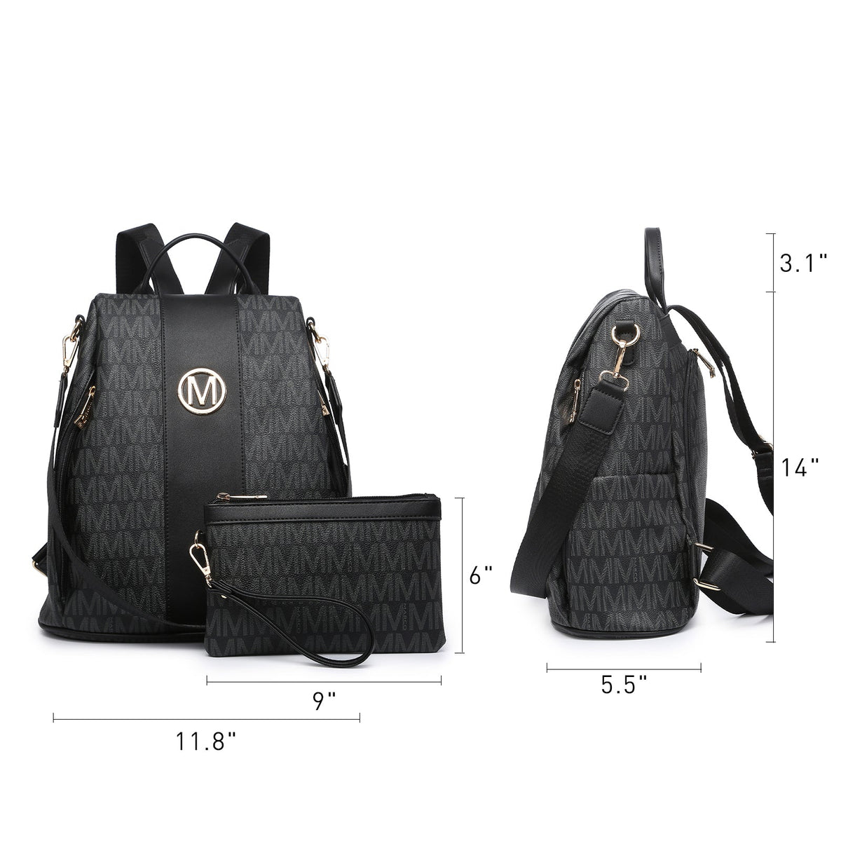 Backpack for Women – Vegan Leather, Anti-Theft, Convertible, Multi-Pocket – detail view 35