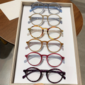 Reading Glasses – Six-Pair Round Full-Frame PC Reader Set in Assorted Colors and Seven Strengths
