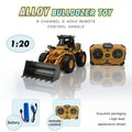 Remote Control Excavator Loader Dump Truck Toy for Kids 2.4GHz Alloy RC Construction Vehicle with Light & Sound