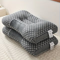 Two-Pillow Contoured Neck Pillow Set in Gray or Blue with 60 x 40 cm Pictured Size and Pillowcase-Only Option