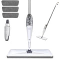 Spray Mop with 3 Microfiber Carbon Fiber Pads Water Spraying Flat Mop Wet Dry Dual Use Floor for Entryways, Bedrooms and Living Spaces