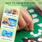 Dinosaur Dot Sticker Art Kit with 12 Picture Canvases and More Than 1, 400 Colored Dot Stickers