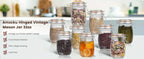 Mason Jars 6-Pack, 32 oz Wide-Mouth Glass Canisters with Hinged Lids and Sunflower Pattern for Coffee, Sugar, Beans and Spices