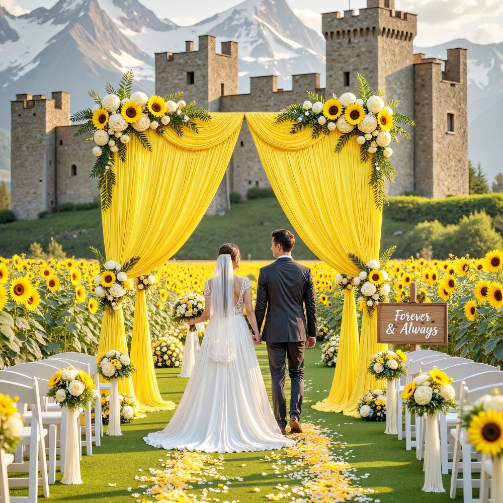 4-Pack 5x10ft Elegant Spandex Photography Backdrop | Wear-Resistant, Wrinkle-Free, Soft & Opaque Party Decoration Banners for Weddings
