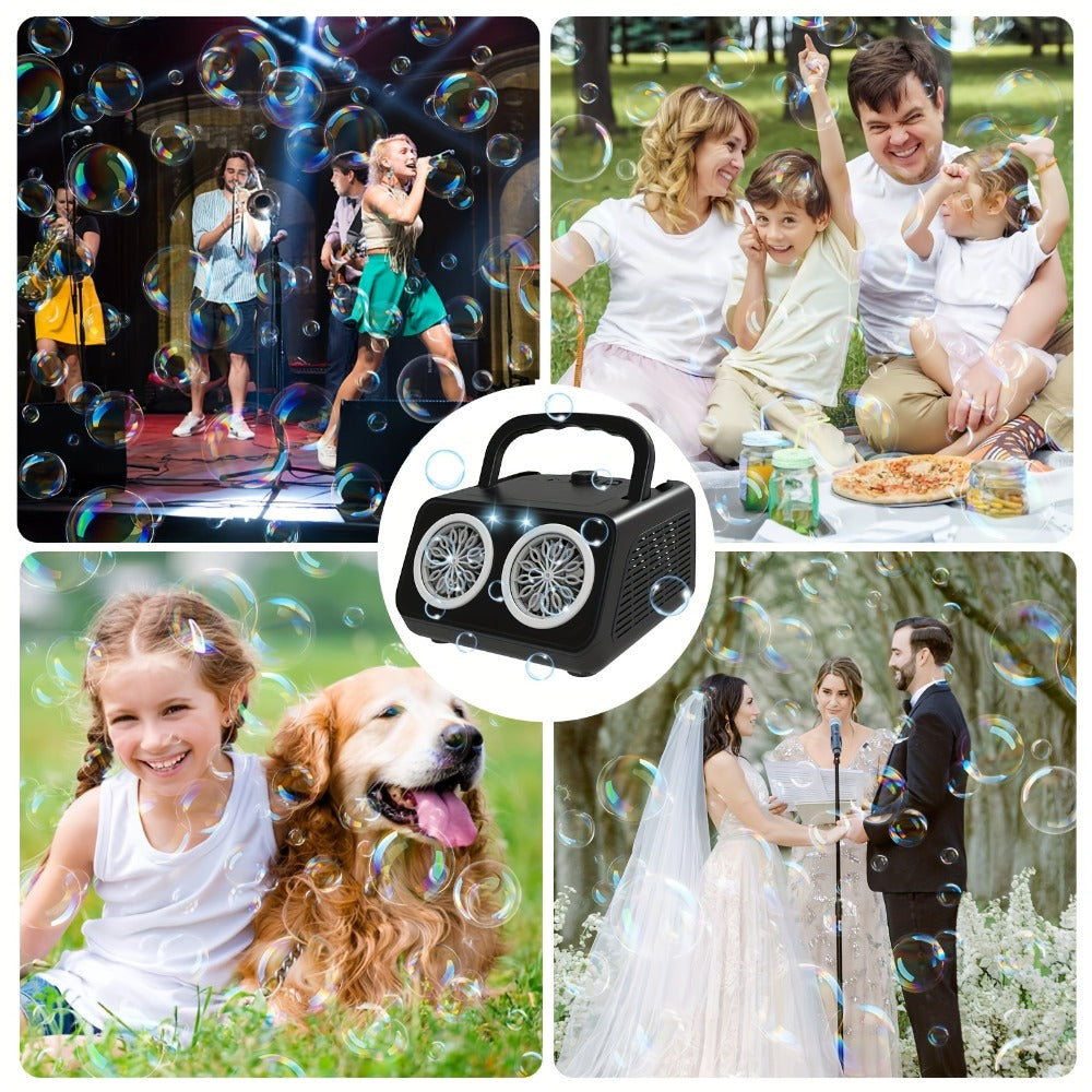 Dual-Wheel Electric Bubble Machine with Black, White, Black Classic or White Classic Color Options