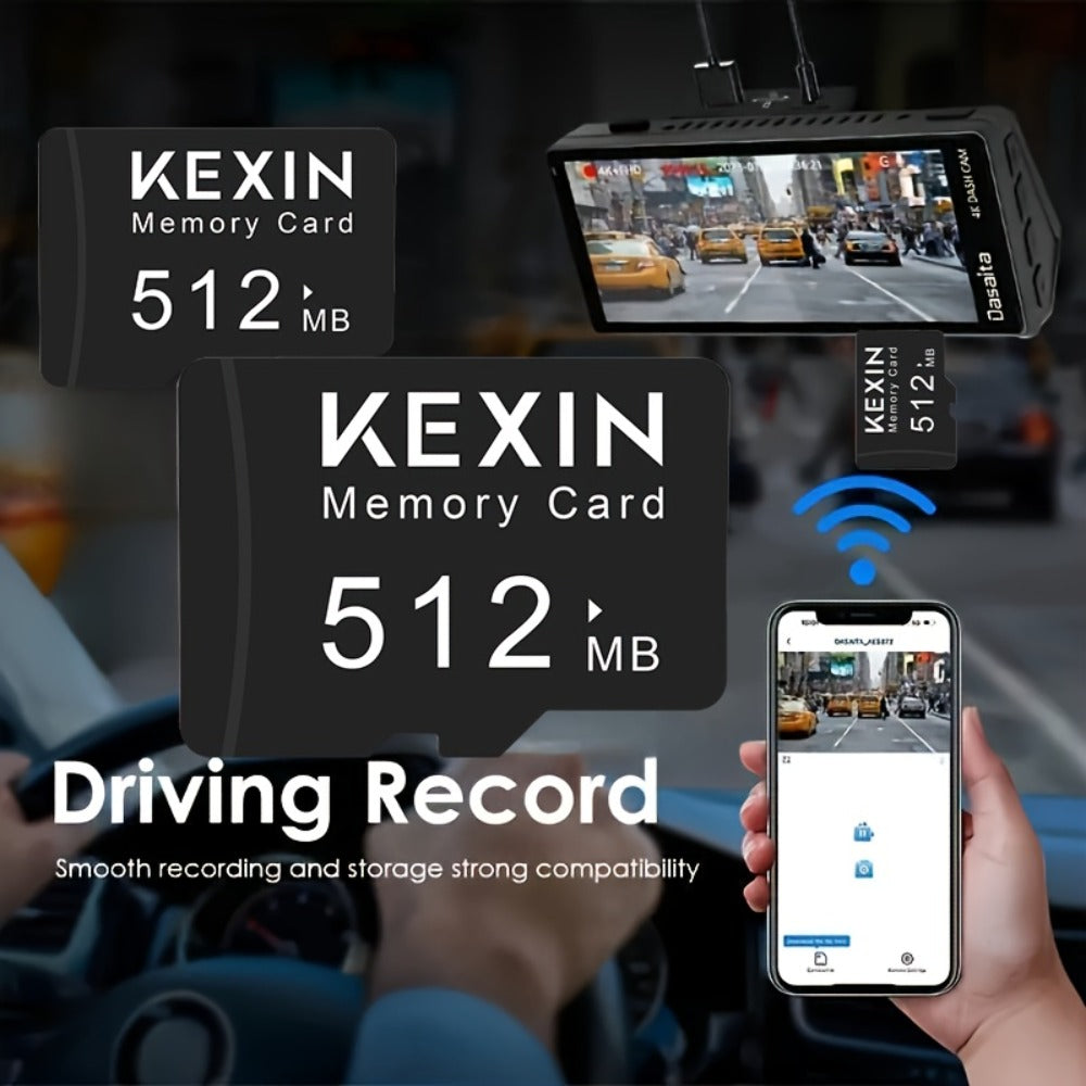 KEXIN MicroSD Memory Card 5-Pack in 128MB, 256MB or 512MB Capacity Options with One Full-Size SD Adapter