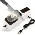 USB-Powered Electric Knife Sharpener with Five Double-Sided Stones and Clear Protective Cover
