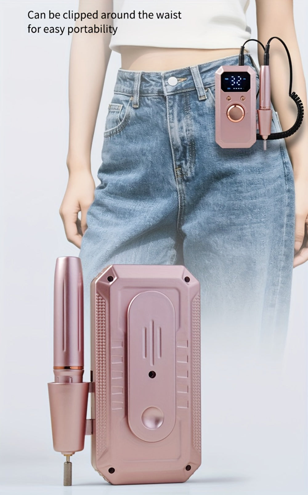 Cordless Electric Nail Drill Machine Rechargeable Professional E-File 11 Bits 20 Sanding Discs High Speed Acrylic Gel Natural Nails