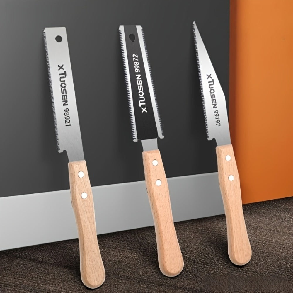 Japanese Pull Saw Set 3-Piece Double-Sided Hand Saw with Fine & Coarse Teeth Flush Cut Tenon Saw for an Everyday Personal Care Routine