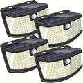 Solar Step Lights Outdoor 120 LED Motion Sensor, 270° Wide Angle Wall Light with 3 Modes, Solar Powered Stair Light for Pathway