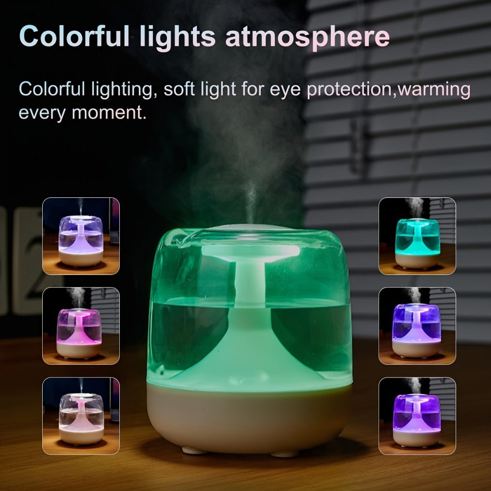 USB Humidifier with 7-Color Night Light for Entryways, Bedrooms and Living Spaces, with the Listed Configuration