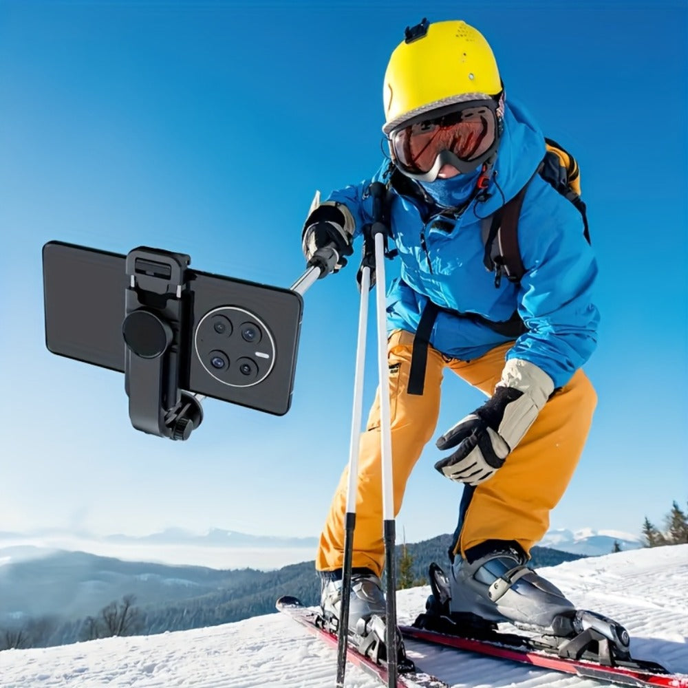 360° Rotating Selfie Stick Tripod 40 Inch Retractable Floor Stand with Wireless Remote & Anti-Shake Base