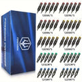 Tattoo Cartridge Needles with Poseidon Label, 50-Piece Long-Taper Round Liner Assorted Pack