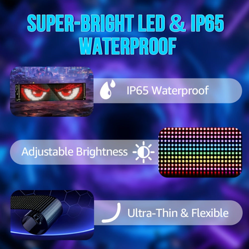 Flexible LED Matrix Display Sign Programmable Scrolling Text - Devil Eyes High Refresh Rate for an Everyday Personal Care Routine