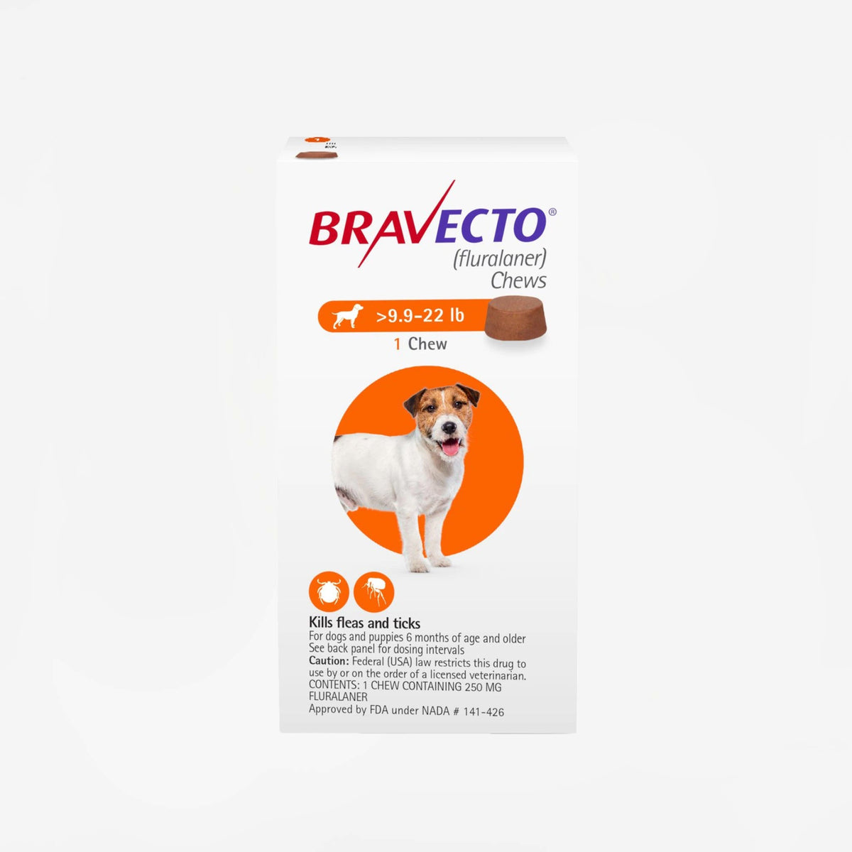 Prescription Flea and Tick Treatment for Dogs Chews / 9.9-22 lbs; 250 mg
