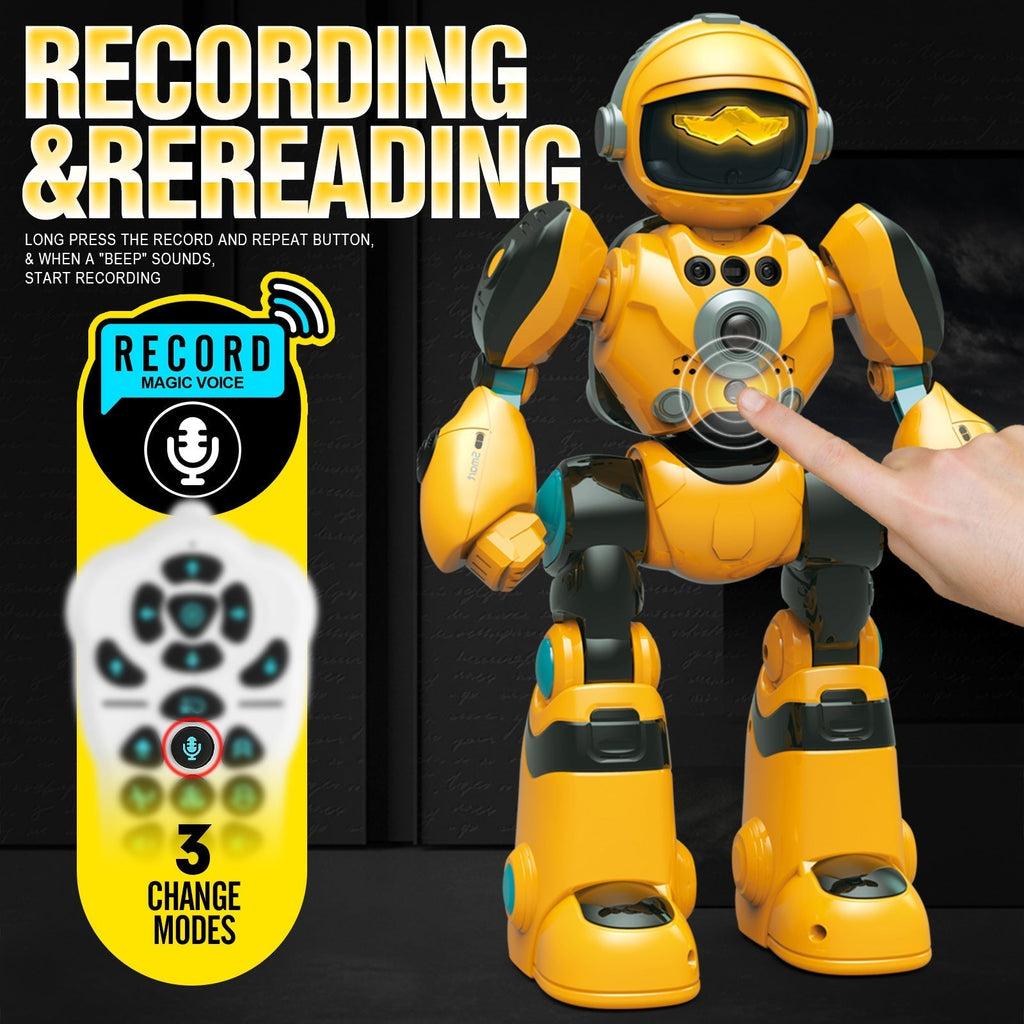 Gesture Control RC Robot Toy for Kids, Voice Recording, Programming, EMO LED Infrared Intelligent Interactive Robot