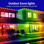 RGB Eave String Light Kit from 50ft to 400ft with Plug-In Adapter, App and Handheld Remote
