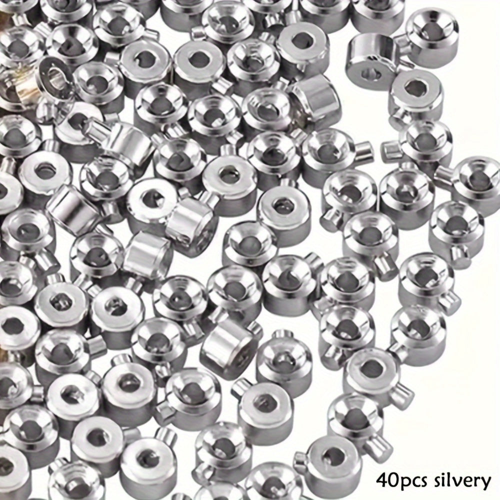 40-Piece Flower Bead Cap Set in Silver or Mixed Gold and Silver for DIY Jewelry Making Projects