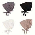 Beanie Hat – Inner Hijab Cap 4pcs Set – Elastic Modal Undercap Solid Color Tie Back Pullover Bonnet for Women