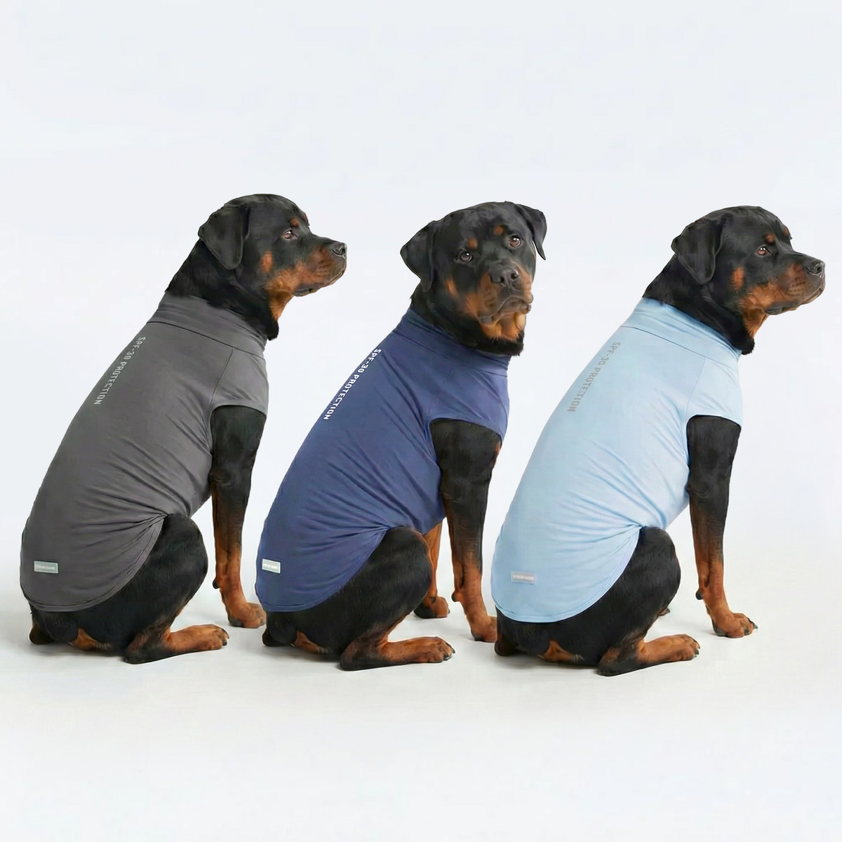 UPF 30 Dog Sun Shirt, Navy Blue Dark Grey Blue / 4XL