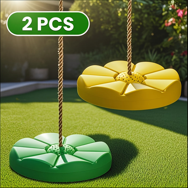Flower Shaped Outdoor Swing Set 2 Pack Kids Backyard Hanging Swing Seat with the Listed Color, Size or Set Options for Everyday Use