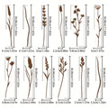 Rustic Metal Wildflower Stems, 12-Piece 30 cm Botanical Set for Vases, Planters and Garden Beds