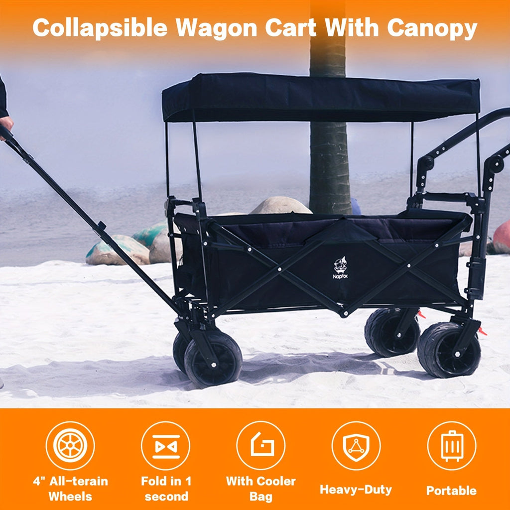 Folding Wagon Cart for Garden, Patio and Yard Use, with the Listed Configuration, for Everyday Use and Organized Storage