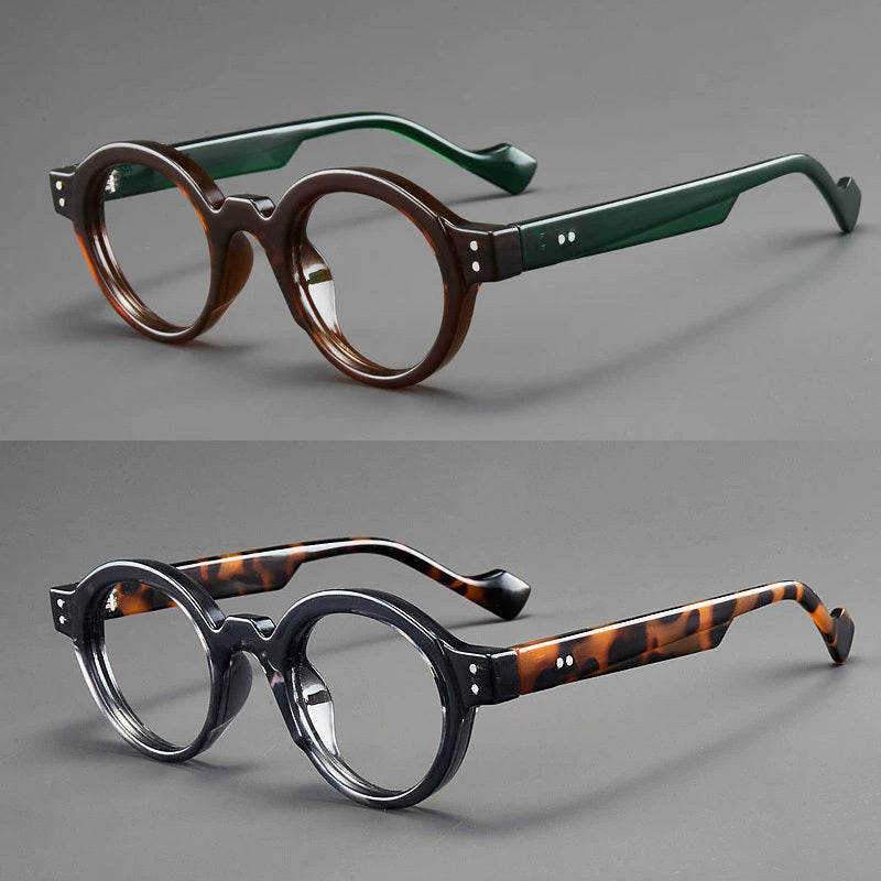 Viurnka Round-Square Blue Light Glasses Two-Pair Set with Clear Lenses and Three Frame Combinations