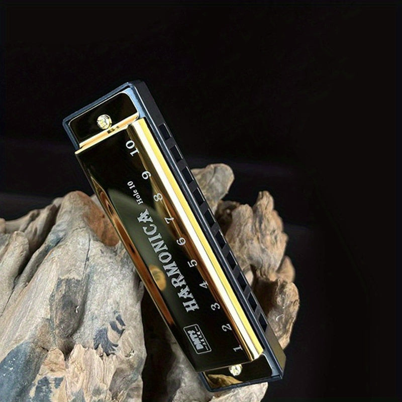 Blues Harmonica, Golden, Professional, Hole, C-Key for Blues Practice