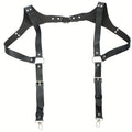 Adjustable Faux Leather Chest Harness in Black or Brown for Punk, Rave, Festival and Costume Styling