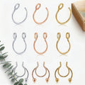 Clip-On Faux Septum Nose Ring Set with Non-Piercing Hoop Styles in Four Color Options for Women and Men