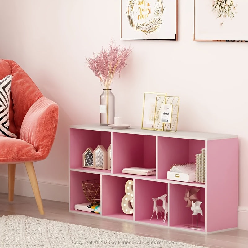 Bookcase shown in the White/Pink, Engineered Wood option