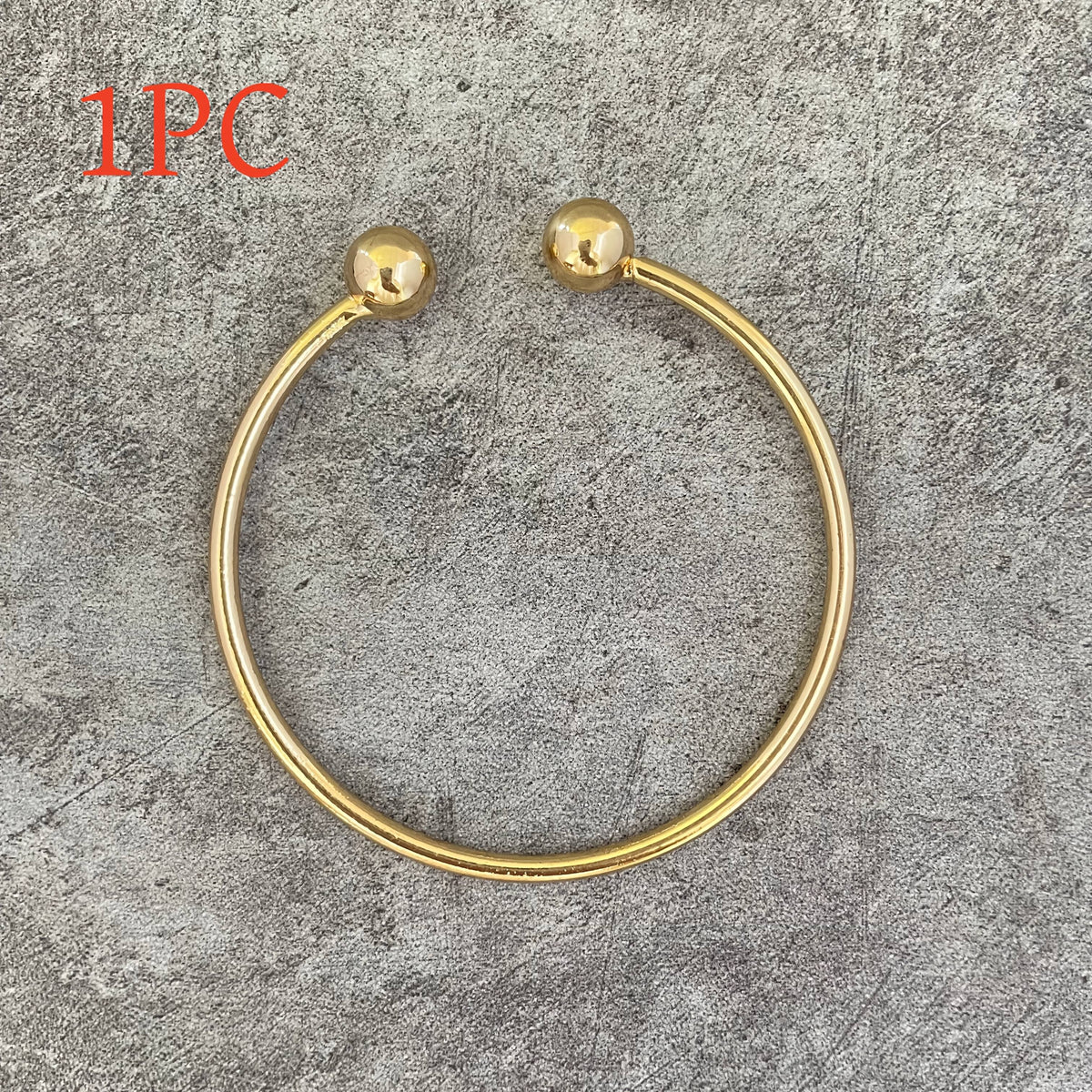 10mm Gold-Tone Ball Bangles for Boho Stacking with 1, 5 or 10 Piece Options for Everyday Bracelet Styling