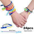 Bracelet Set, 24-Piece Colorful Zipper-Style Snap Wristbands for Party Favors and Group Giveaways