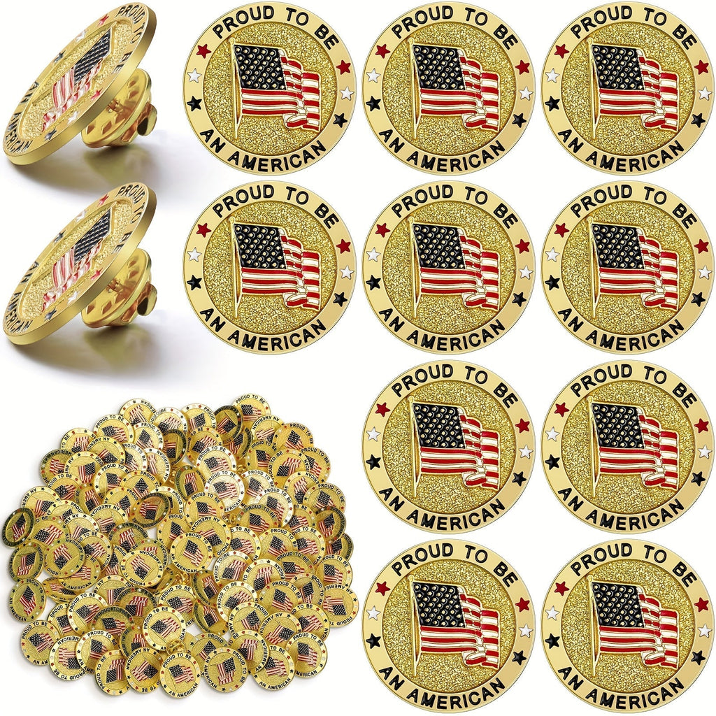 100-Piece American Flag Veteran Lapel Pin Set for Memorial Events, Veterans Day and Patriotic Gifts