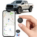 Round Magnetic Find My Locator Tag with One- or Two-Pack Black Options for Vehicles, Bikes and Personal Items