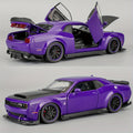 Dodge Hellcat Diecast Car Model 1:32 Scale Alloy Replica with Display Base, Openable Doors, Collectible Mini Vehicle