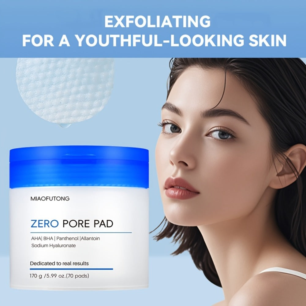 Exfoliating Cleansing Pads with Hyaluronic Acid & Rose Water 70 Count - Dual-Texture Deep for Bath Time, Home Spa and Personal Care