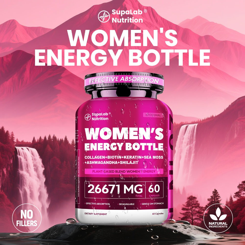 Sea Moss & Ashwagandha Women's Energy Supplement 20-in-1 with Shilajit - Hormonal Balance, Focus